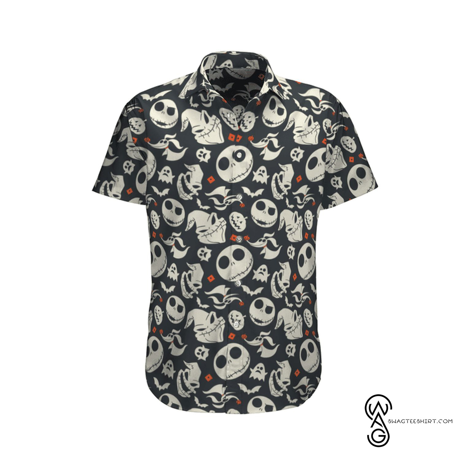 [Top Trending] Jack Skellington On The Throne Halloween Casual Beach Full Printing Hawaiian Shirt